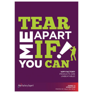 AppFactory Expert PET Film, weiss matt, 160g/qm, A4, 100 Blatt